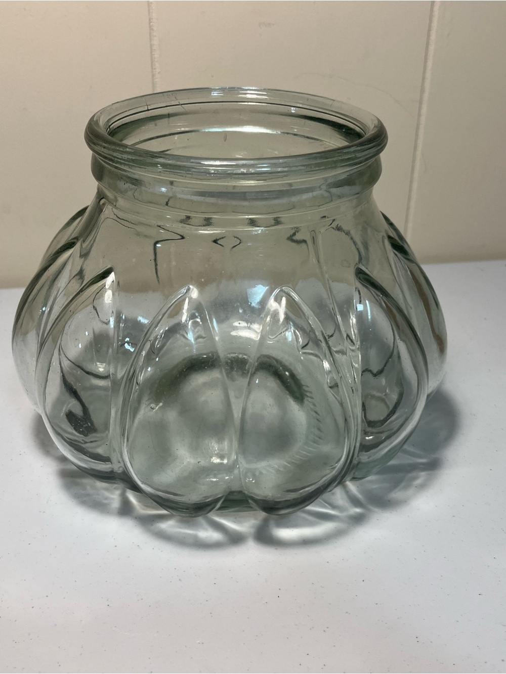 Clear Glass Decorative Pumpkin Vase - Home Accents